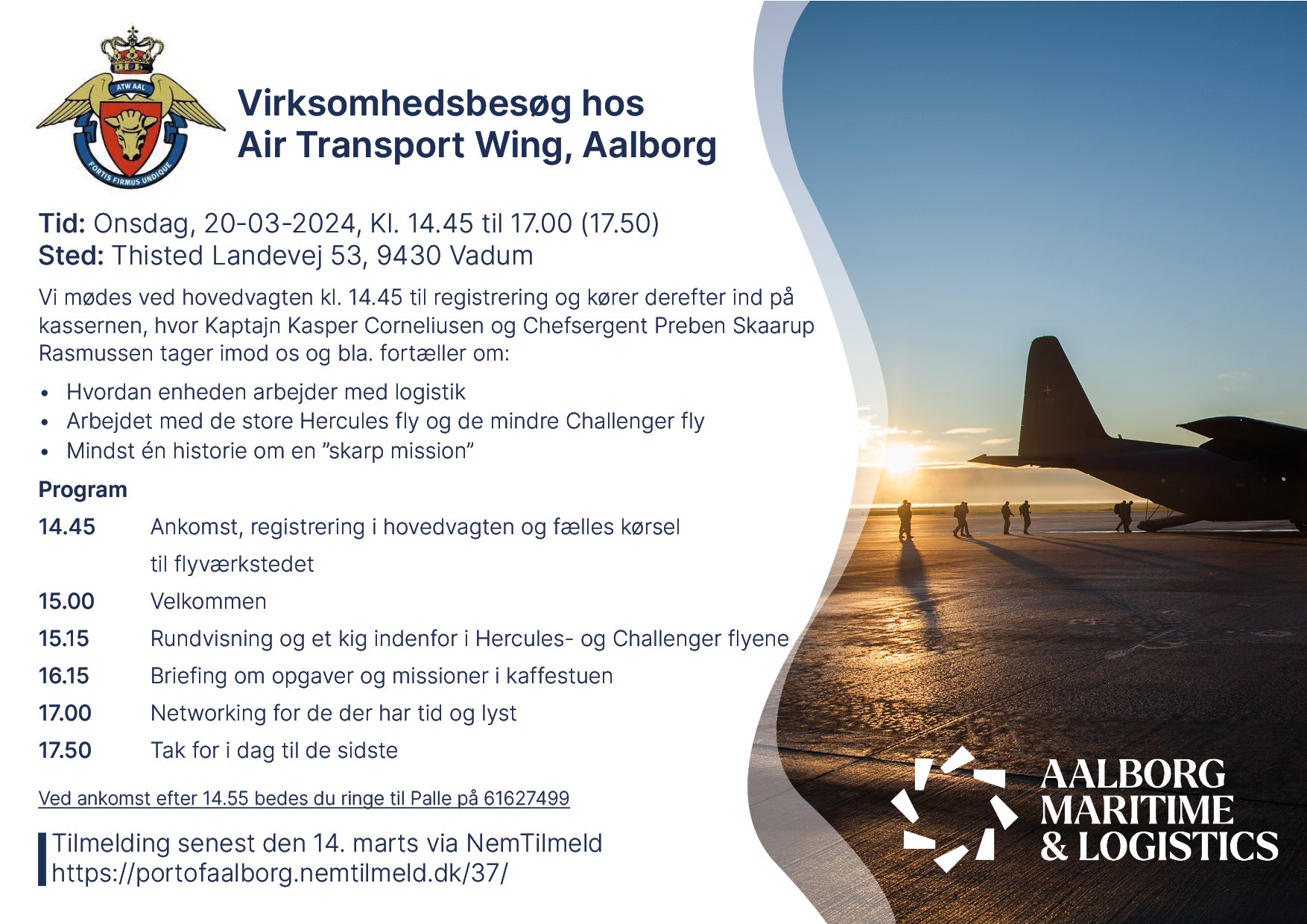 Virksomhedsbesøg hos Air Transport Wing, Aalborg